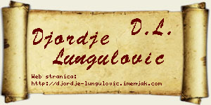 Đorđe Lungulović vizit kartica